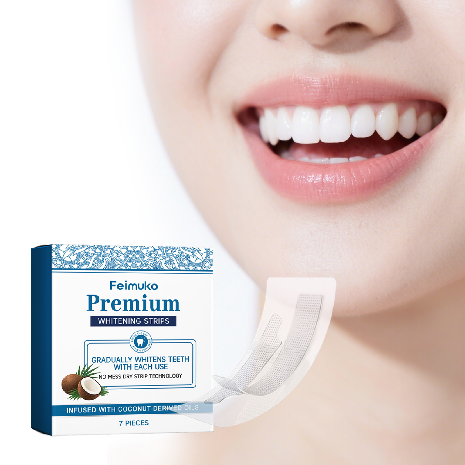 Teeth Whitening With Coconut Oil - 페이무코 코코넛 오일 치아 미백 스트립,