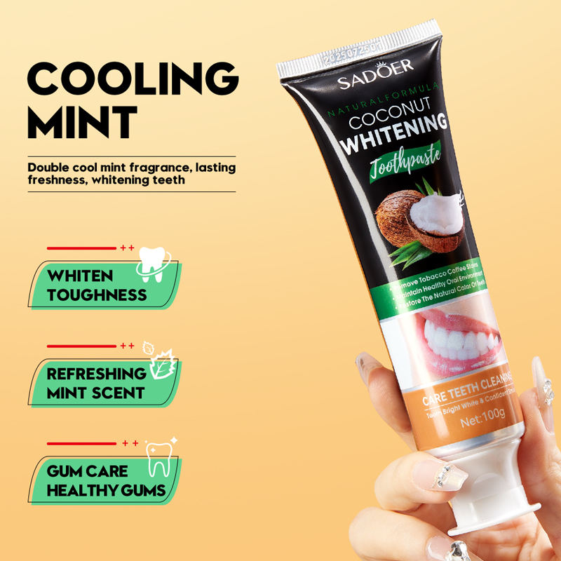 Teeth Whitening With Coconut Oil - 사도어 코코넛 오일 치아 미백 치약,