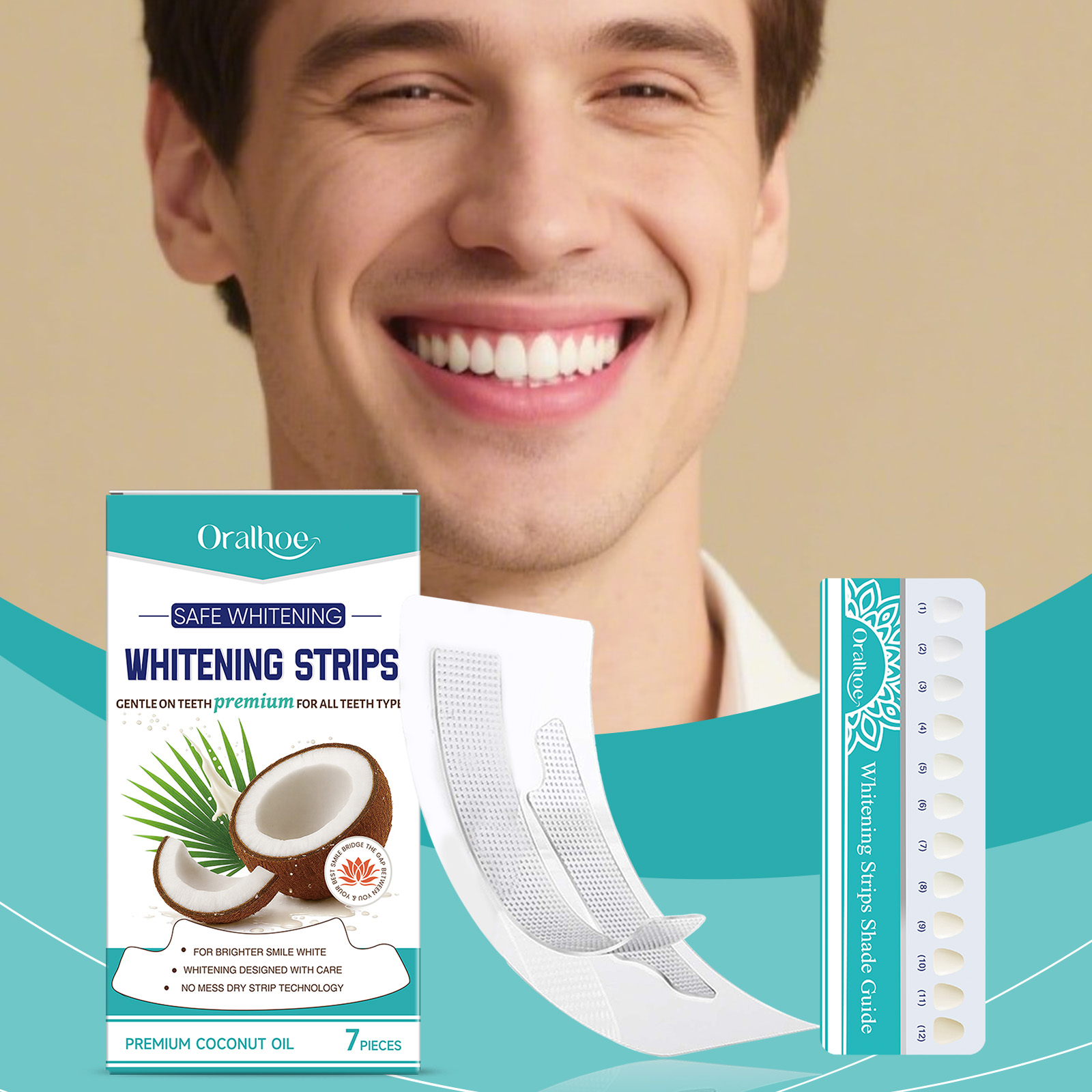 Teeth Whitening With Coconut Oil - 코코넛 오일 치아 미백 스트립 7팩