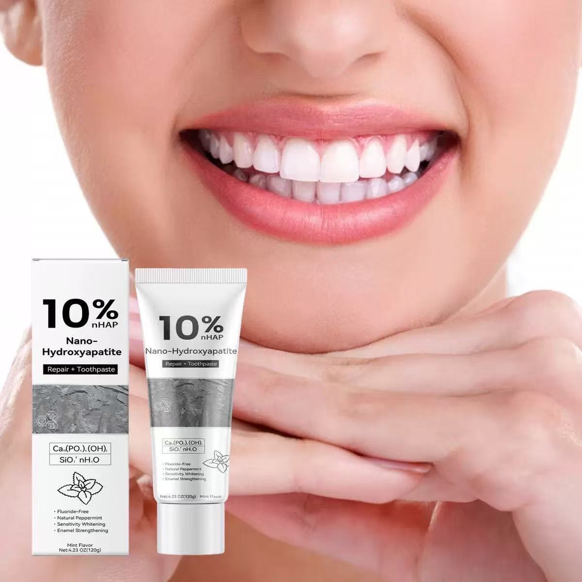 Teeth Whitening Yellow Teeth - 10% 나노 하이드록시아파타이트 미백 및 얼룩