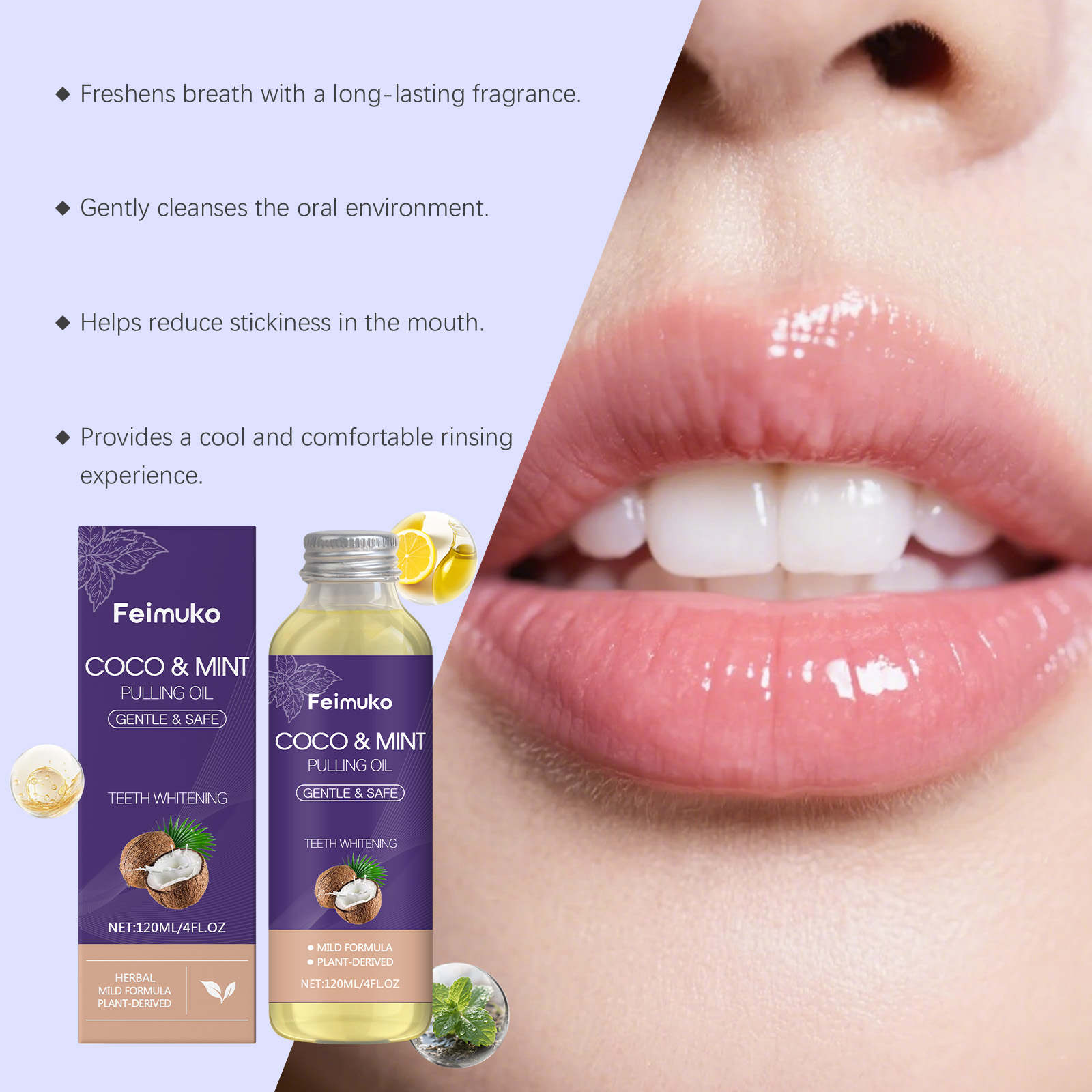 코코넛 오일 페퍼민트 풀링 오일 구강청결제 천연 식물  - Teeth Whitening With Coconut Oil 리뷰 및 가격