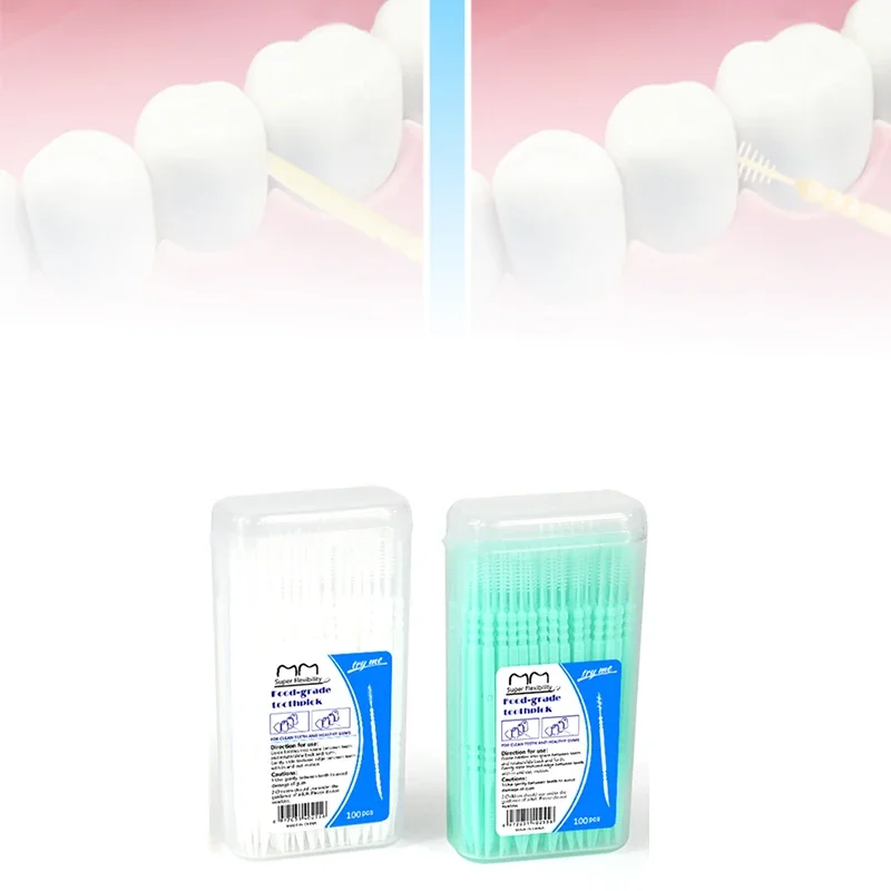 100개입 이중 헤드 치실 치간 칫솔 치아 브러시 치아 - Dental Floss Picks 리뷰 및 가격