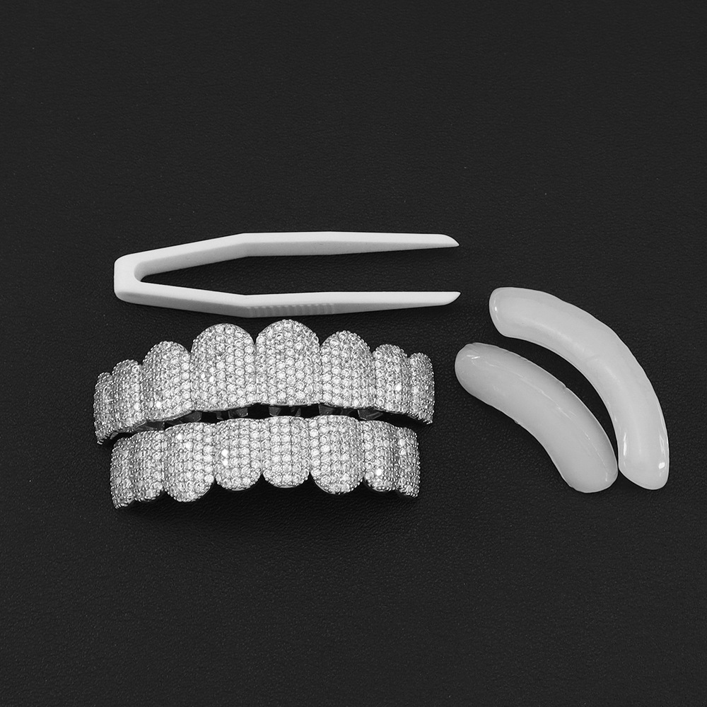 실버 도금 풀 아이스드 아웃 CZ 지르콘 치아 그릴즈  - Teeth Whitening Moulds 리뷰 및 가격