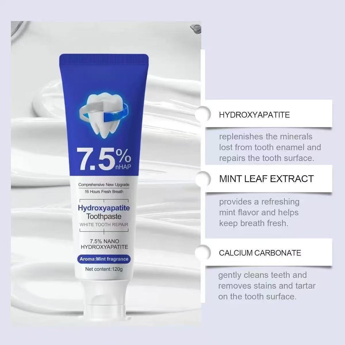 7.5% 나노 하이드록시아파타이트 치약 커피, 차 얼룩 - Teeth Whitening Yellow Teeth 리뷰 및 가격