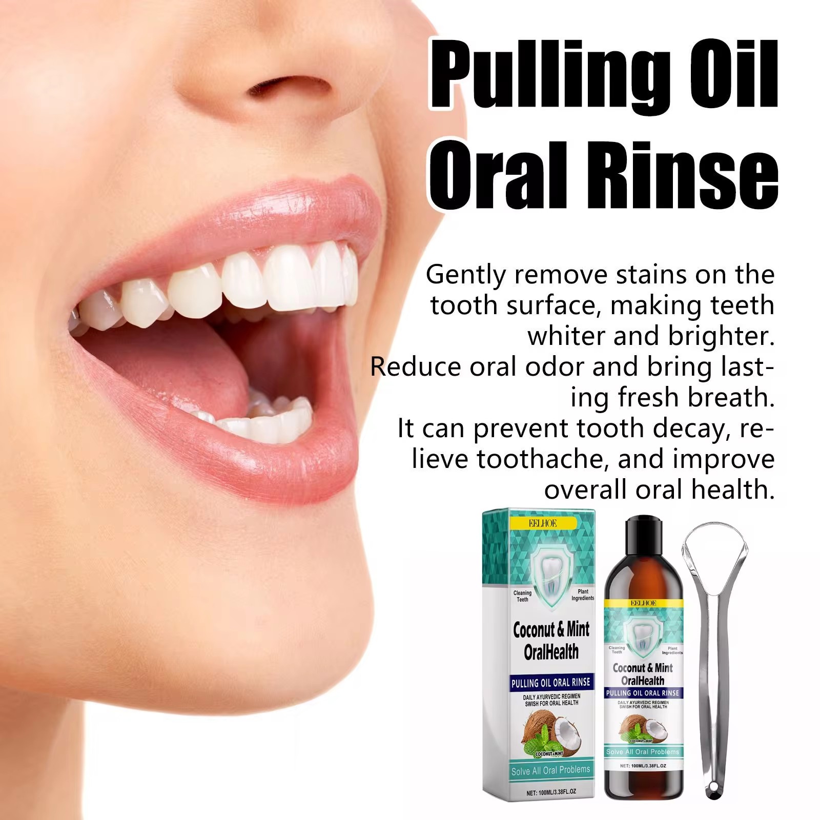 EELHOE 민트 코코넛 오일 구강 세척제 치아 청소  - Teeth Whitening With Coconut Oil 리뷰 및 가격