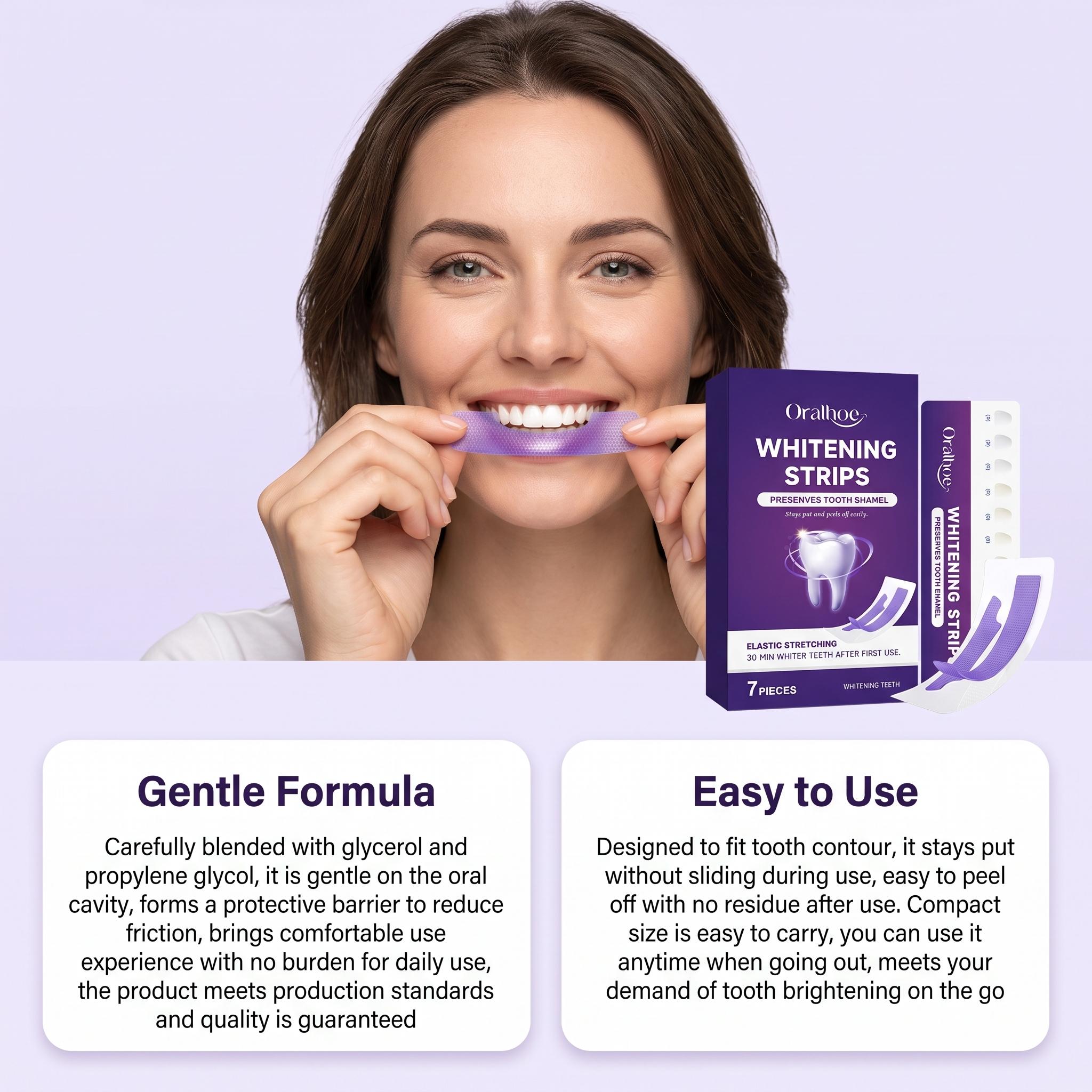보라색 치아 미백 스트립 순한 포뮬러 에나멜 안전 얼룩 - Teeth Whitening Shade Guide 리뷰 및 가격