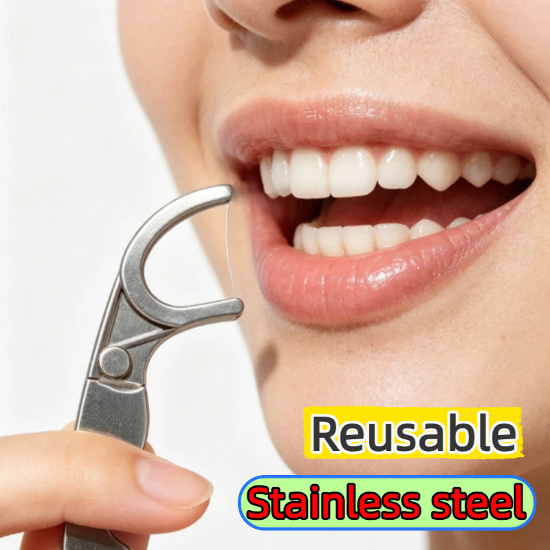 스테인리스 스틸 재사용 가능 이쑤시개 치실, 치실 홀더 - Dental Floss Picks 리뷰 및 가격